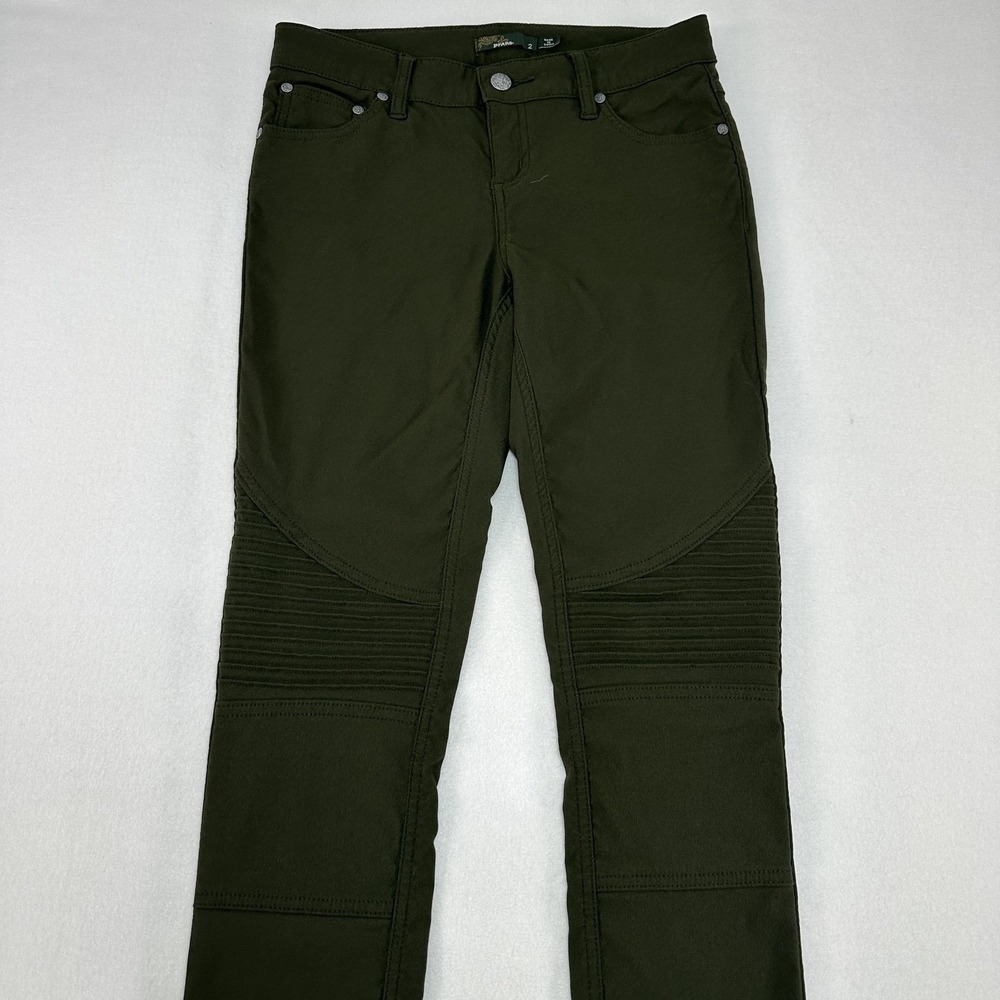 PrAna Pants Womens 2 Green Moto Twill Slim Stretch Chino Casual Outdoor Hiking